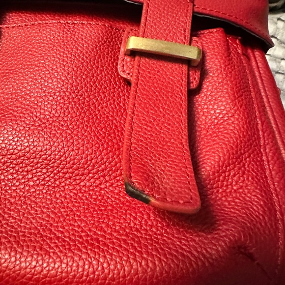Stylish Red Leather Camera Bag